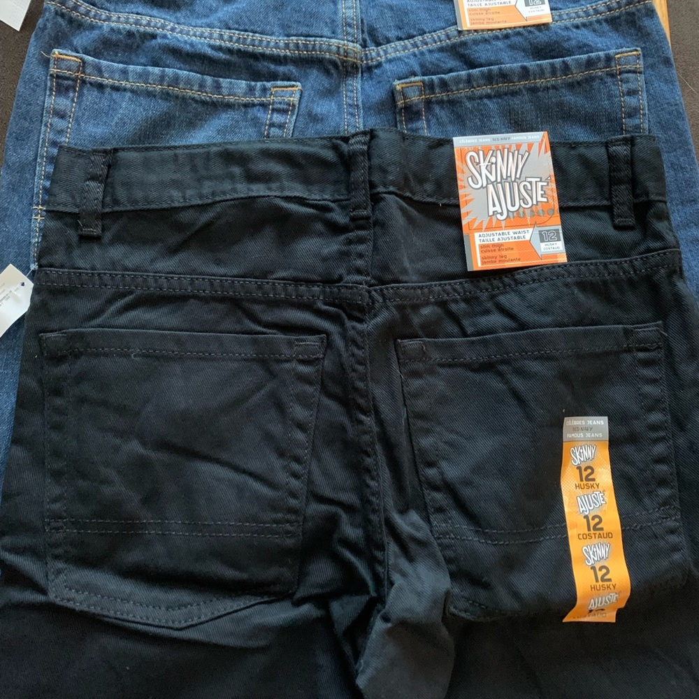 NWT two pairs Old Navy boys skinny jeans, size 12 husky